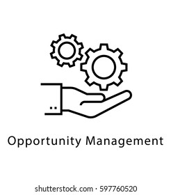 Opportunity Management Vector Line Icon 