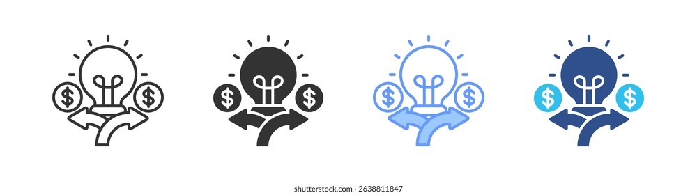Opportunity Multi Style Icon Set Vector