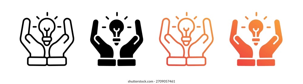 Opportunity Multiple Style Icon Set Vektor