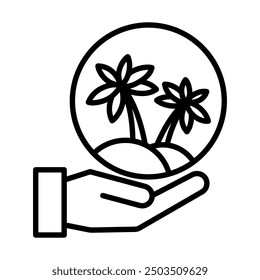 Oportunidad Oasis icono línea Ilustración vectorial