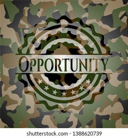 Opportunity on camo pattern. Vector Illustration. Detailed.