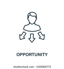 Opportunity Outline Icon. Thin Line Concept Element From Crm Icons Collection. Creative Opportunity Icon For Mobile Apps And Web Usage.