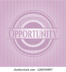 Opportunity realistic pink emblem