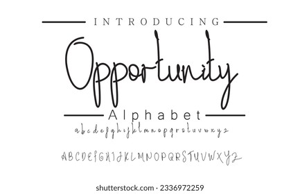 Opportunity Signature Font Calligraphy Logotype Script Font Type Font lettering handwritten