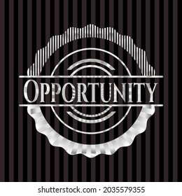 Opportunity silver emblem. Vector Illustration. Mosaic. 