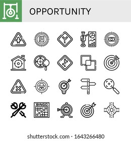 opportunity simple icons set. Contains such icons as Darts target, Intersection, Target, Junction, Crossroads, Intersect, Directions, Darts, can be used for web, mobile and logo