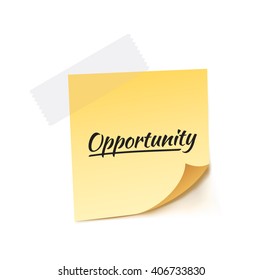 Opportunity Stick Note Vector Illustration