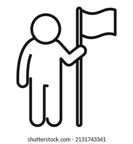 vector de contorno de icono de destino de oportunidad. Hombre de negocios. desafío de trabajo