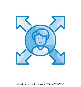 Opportunity vector blue colour icon style illustration. EPS 10 file