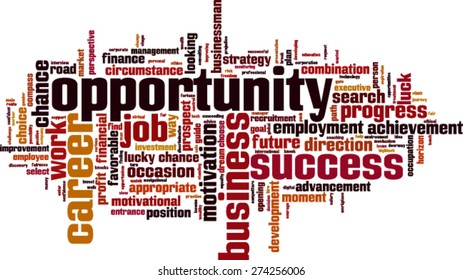 Opportunity word cloud concept. Vector illustration