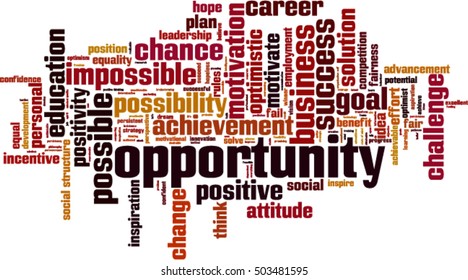 Opportunity word cloud concept. Vector illustration