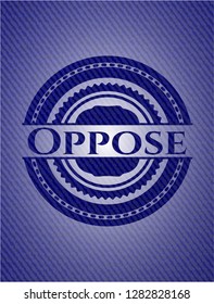 Oppose emblem with denim texture