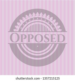 Opposed pink emblem