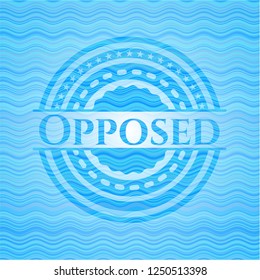 Opposed water wave emblem background.