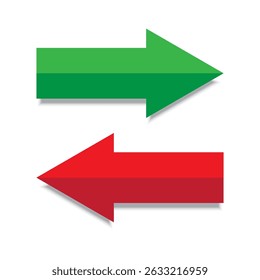 Opposite arrow icon. Red green direction. Vector navigation symbol. Bold contrast shape. - Powered by Shutterstock - Get 15% off with code: PIKWIZARD15