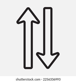 Icono de flecha opuesta ilustración vectorial en estilo de línea, uso para presentación de aplicación móvil del sitio web