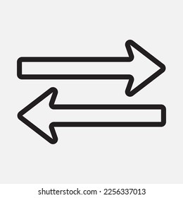 Icono de flecha opuesta ilustración vectorial en estilo de línea, uso para presentación de aplicación móvil del sitio web