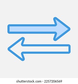 Opposite arrow icon vector illustration in blue style, use for website mobile app presentation