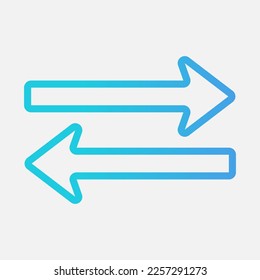 Opposite arrow icon vector illustration in gradient style, use for website mobile app presentation
