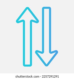 Icono de flecha opuesta ilustración vectorial en estilo gradiente, uso para presentación de aplicación móvil del sitio web