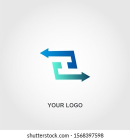 opposite arrow logo template design 
