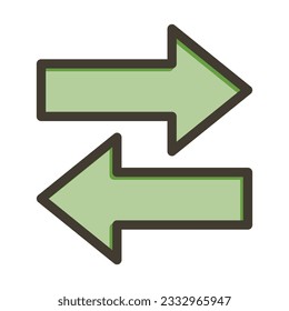 Opposite Arrow Thick Line Filled Colors For Personal And Commercial Use.

