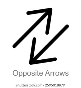 Opposite Arrows and direction icon concept
