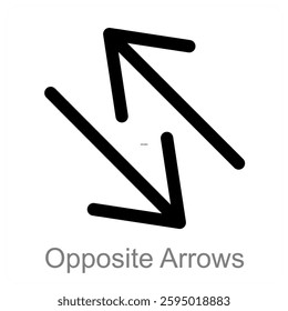 Opposite Arrows and direction icon concept