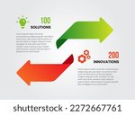 opposite arrows infographics, opposite directions card design, reverse arrows marketing infographic element, presentation