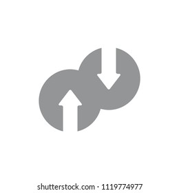opposite arrows round design symbol vector