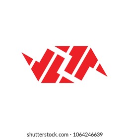 opposite arrows stripes design logo  