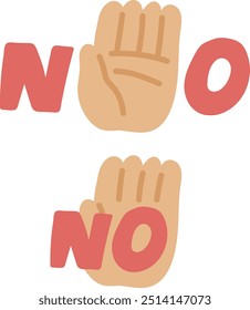 mensagem no ban oposto com a mão