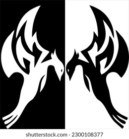 opposite bird silhouette vector symbol design