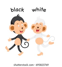 Opposite black and white vector illustration