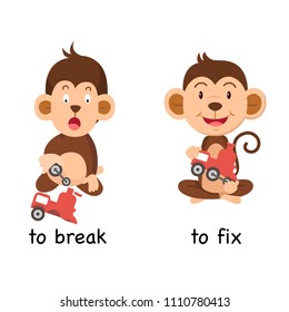 Opposite to break and to fix vector illustration