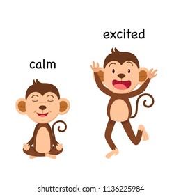 Opposite calm and excited enemy vector illustration