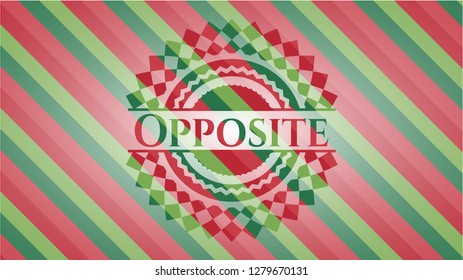 Opposite christmas emblem.