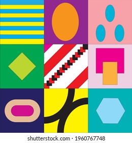 opposite colors combination with geometry pattern l compositions of colors. 