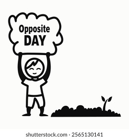Opposite Day  in simple art