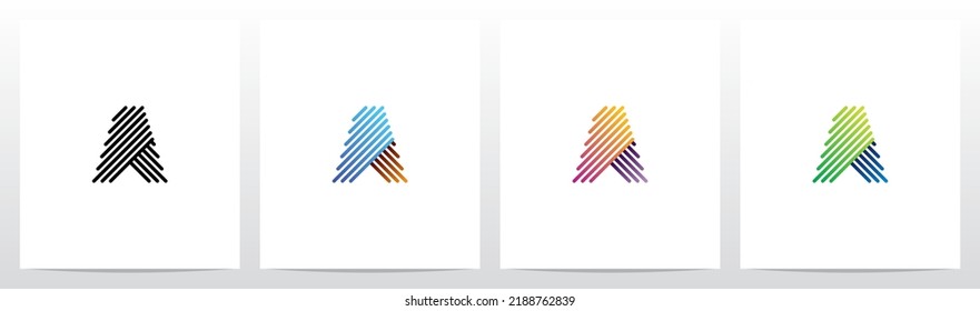 Opposite Diagonal Lines Letter Logo Design A