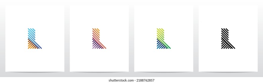 Opposite Diagonal Lines Letter Logo Design L