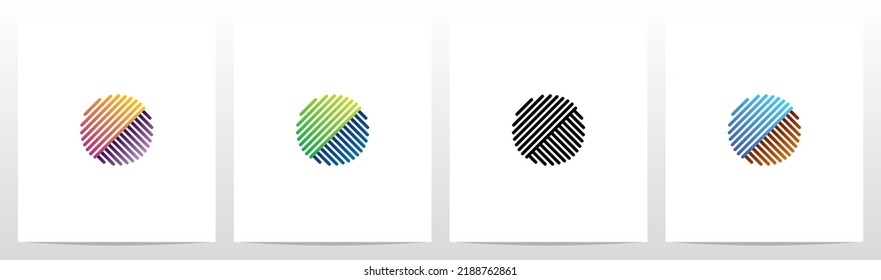 Opposite Diagonal Lines Letter Logo Design O