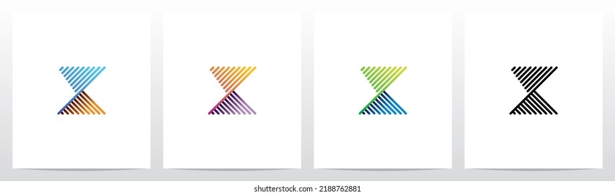 Opposite Diagonal Lines Letter Logo Design X