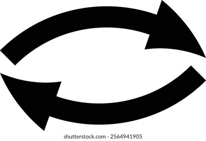 opposite direction curve black arrow vector illustration.