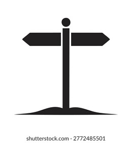 Opposite Direction Pointing Arrows Signpost Guide Icon Vector