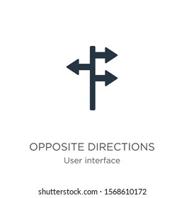 Opposite directions icon vector. Trendy flat opposite directions icon from user interface collection isolated on white background. Vector illustration can be used for web and mobile graphic design, 