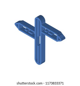 Opposite directions isometric left top view 3D icon