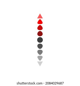 Opposite up and down arrows logo. Financial growth and decline icon. Business development and reduction symbol. Vector illustration.
