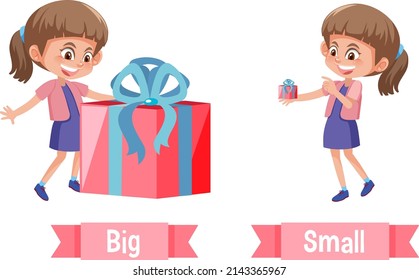 Opposite English Words Big Small Illustration Stock Vector (royalty 