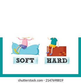 Opposite English words for kids illustration